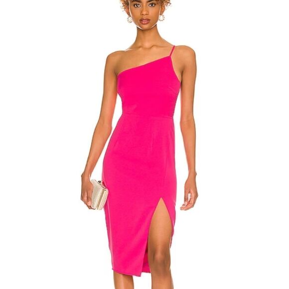 Lovers & Friends Hot Pink Midi Dress - Picture 1 of 3